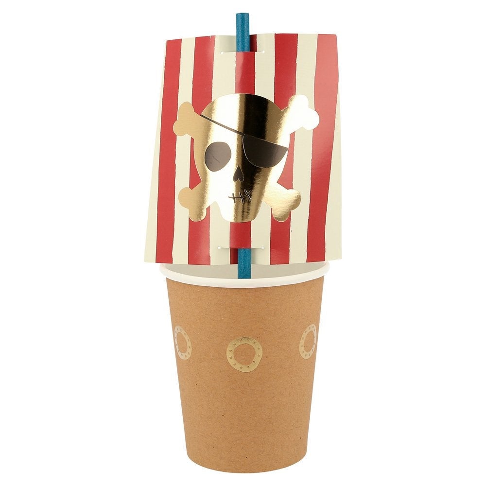 Pirate Cup & Straws Set (set of 8)