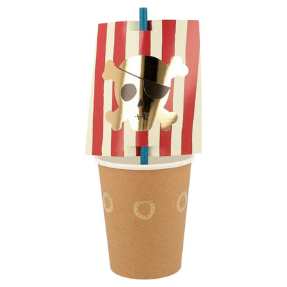 Pirate Cup & Straws Set (set of 8)