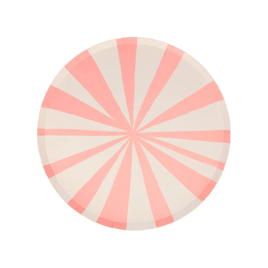 Pink Stripe Side Plates (x 8)