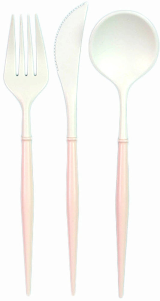 Blush Bella Assorted Plastic Cutlery/ 24 PC, Service for 8