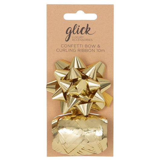 BOW/CURLING RIBBON MULTIPACK METALLIC GOLD