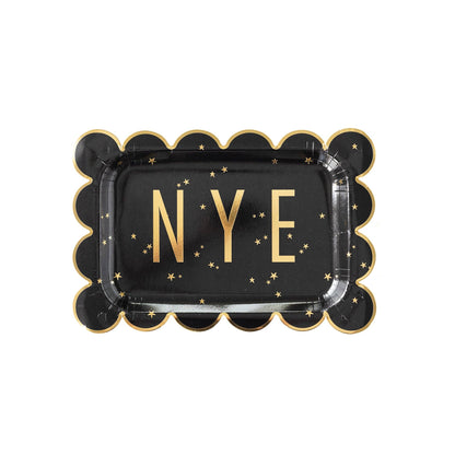 NYE1040 - Happy New Year NYE Scallop Paper Plate