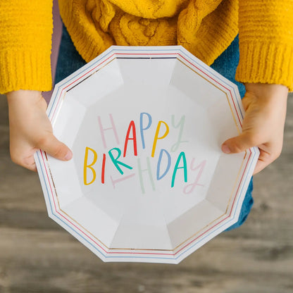 Oui Party Birthday Hexagon Paper Plate
