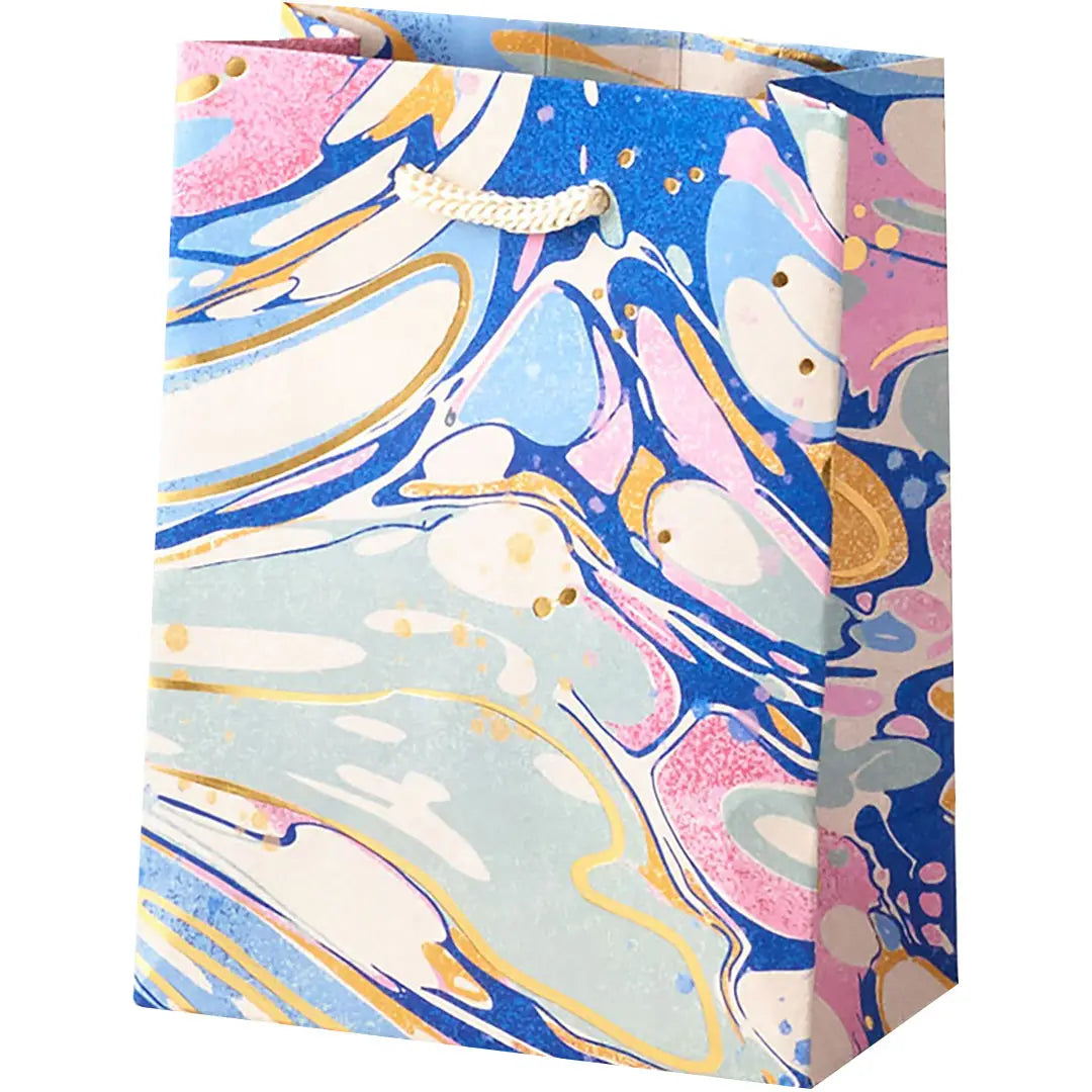 Pink/Blue Marble Gift Bag-Medium