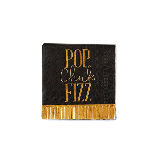 Pop Clink Fizz Fringed Cocktail Napkins