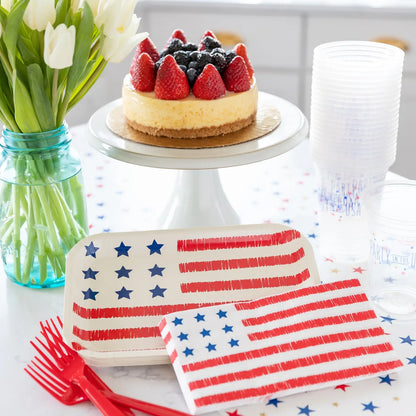 American Flag Shaped Paper Plate