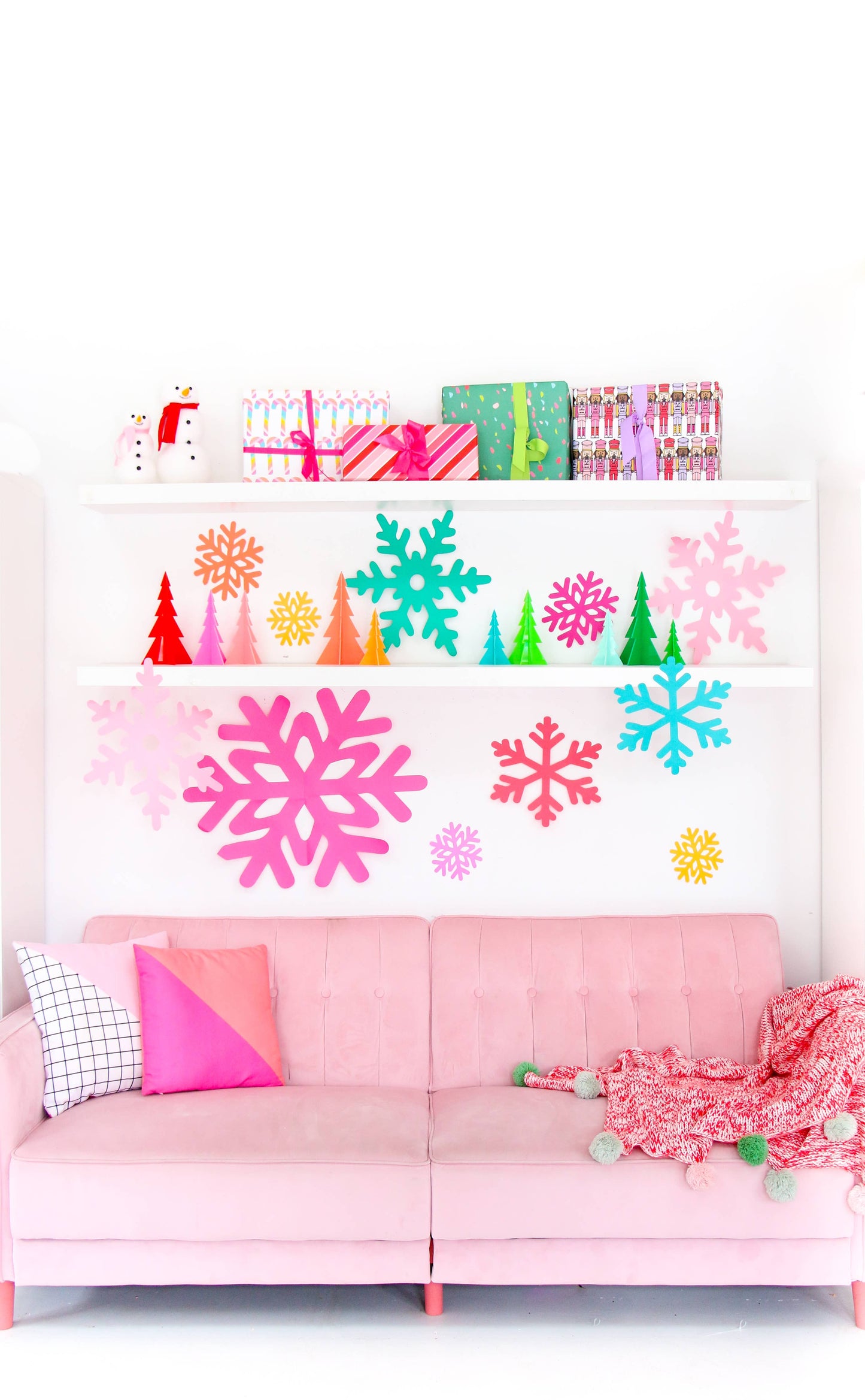 Rainbow giant paper snowflakes