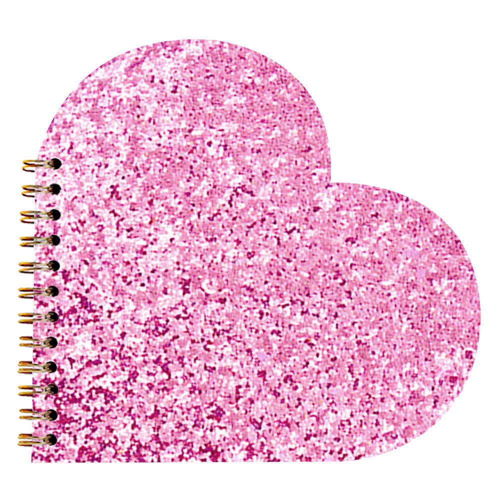 Valentine's Notebook | Pink Glitter Heart Shaped Notebook