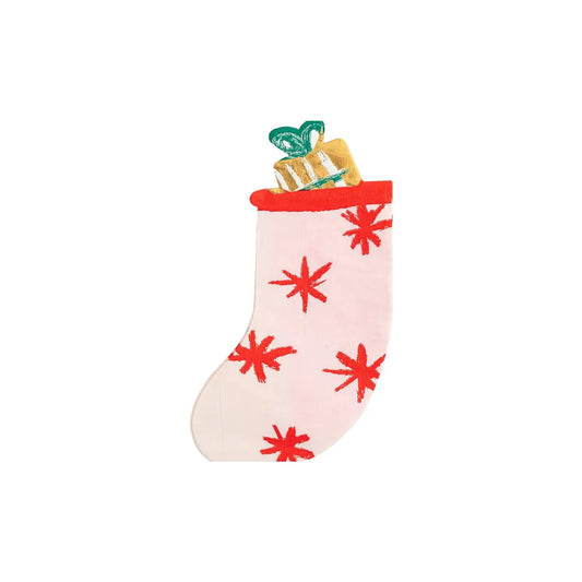 Christmas Wishes Stocking Shaped Guest Napkin