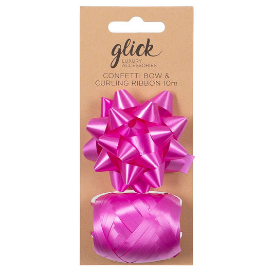 BOW/CURLING RIBBON MULTIPACK HOT PINK