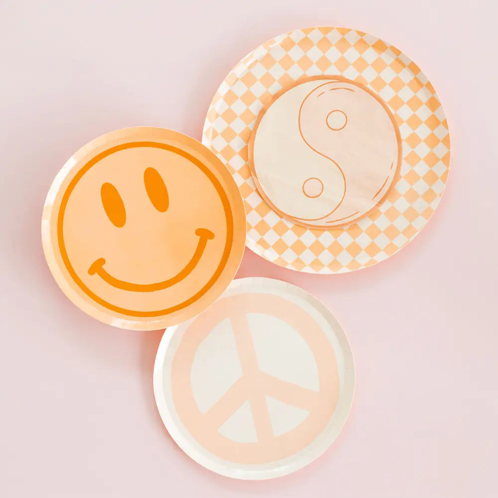 Peace & Love Smile Dessert Plates - 8 Pk.
