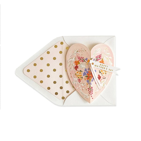 Happy Mother's Day Folding Heart Card/Pink