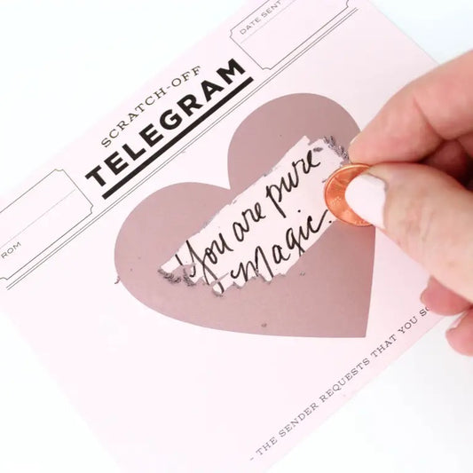 Rose Gold Telegram Scratch-off Card