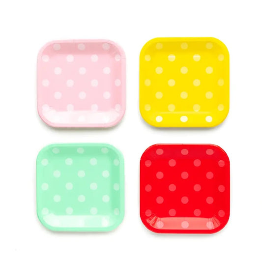 Basic Multi Polka Dot 9" Plates