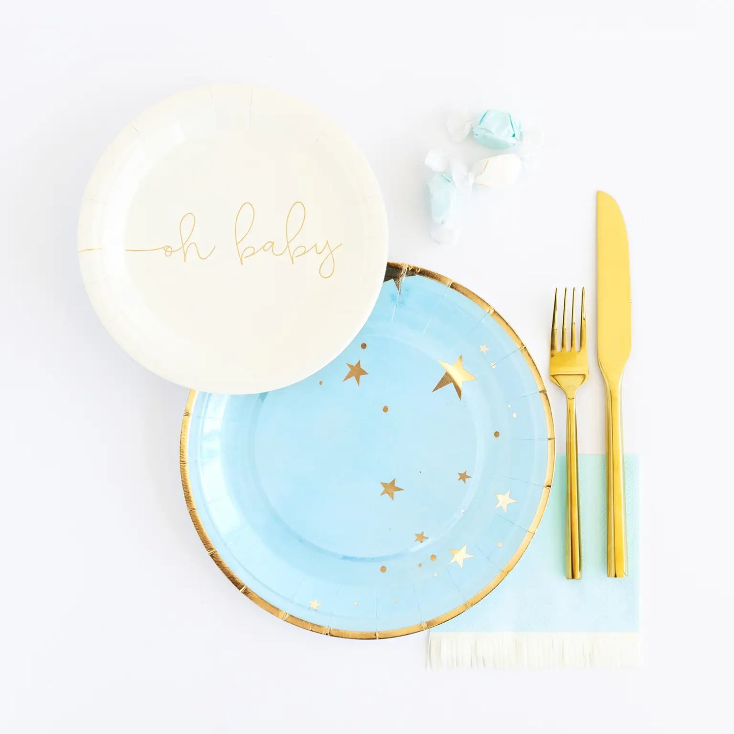 Baby Blue Star 9” Plates