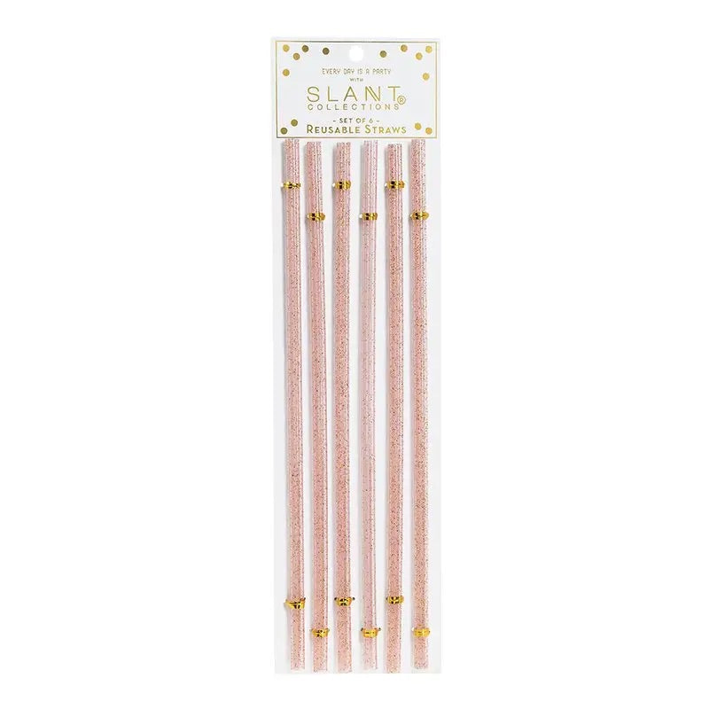 Reusable Straw-Pink Glitter