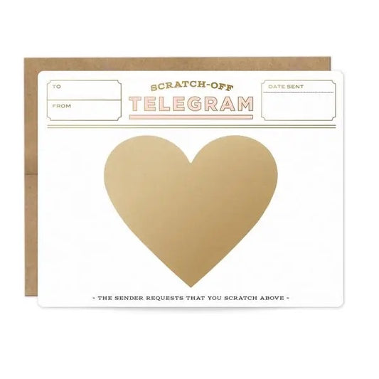 Pink & Gold Telegram Scratch-off Card