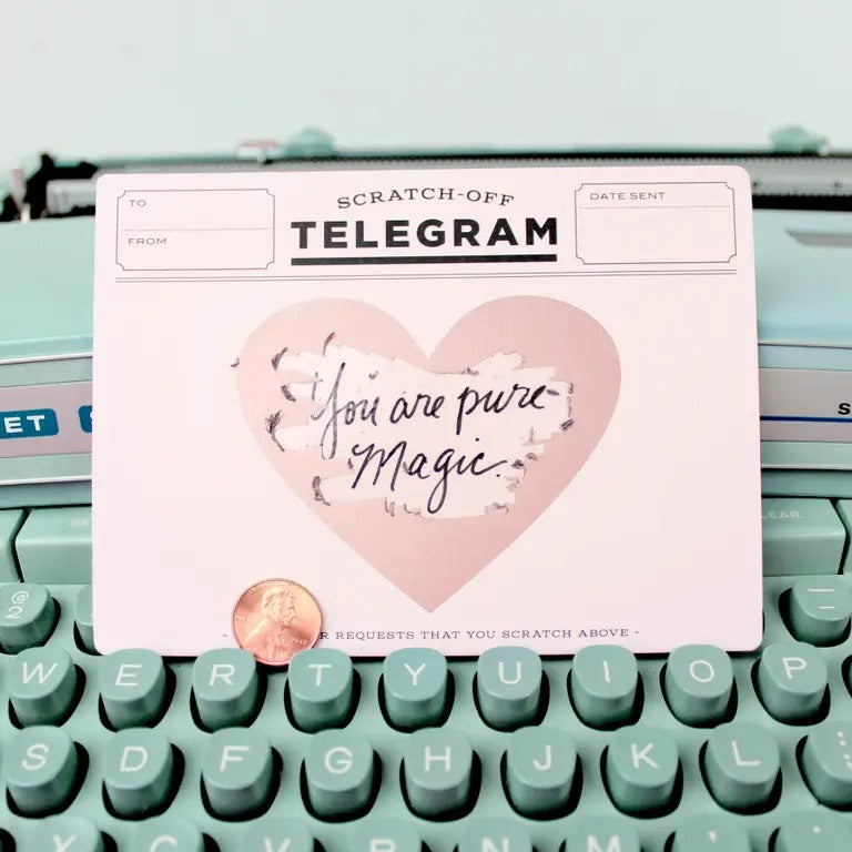 Rose Gold Telegram Scratch-off Card