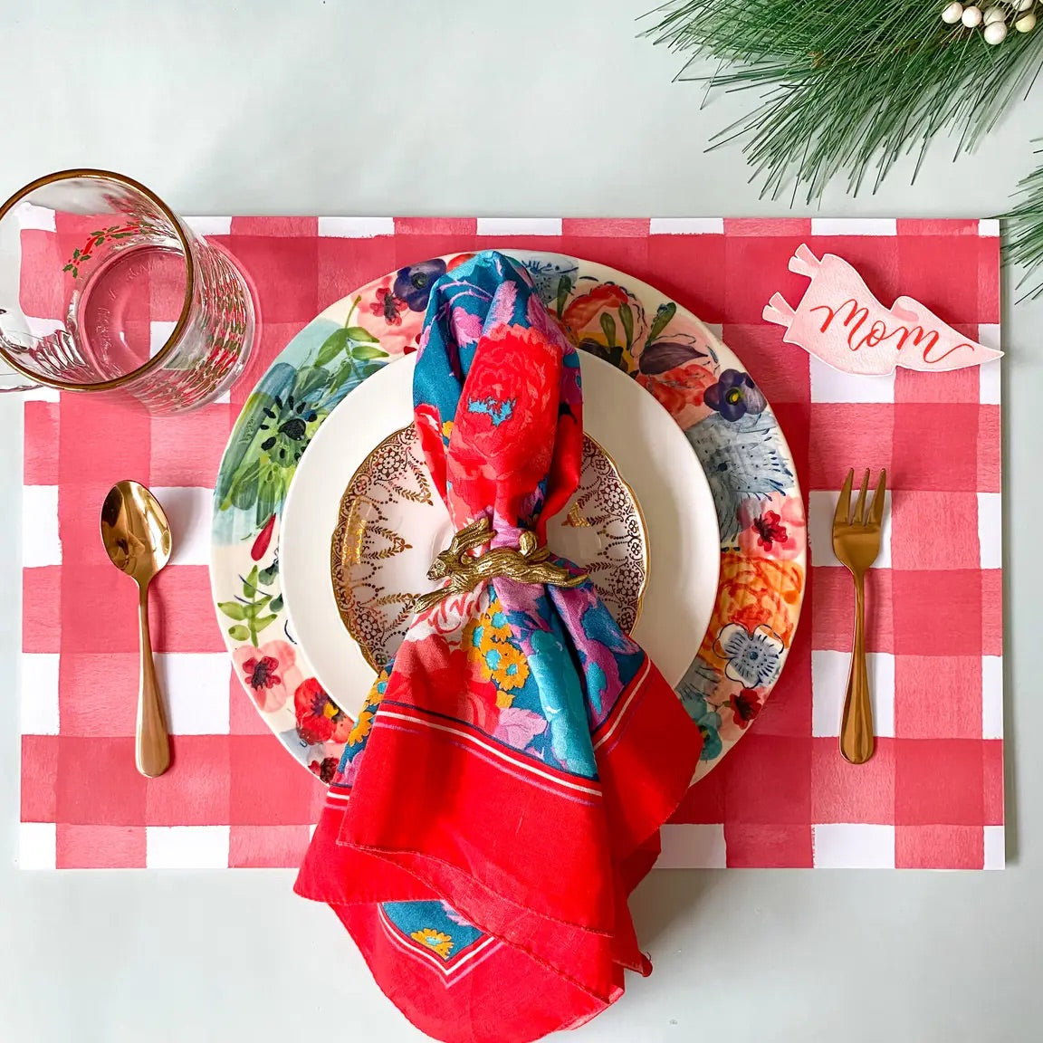 Red Gingham Placemat Pad