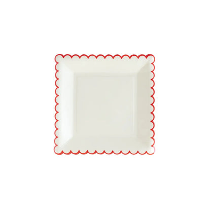 Believe White/Red Scallop 9” Plate