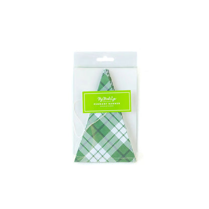 St Patrick's Day Plaid Pennant Banner
