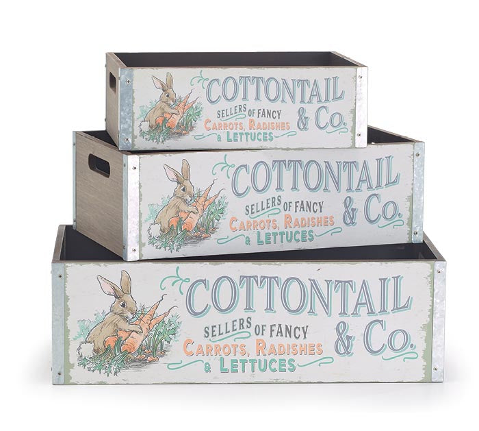 Nested Cottontail Co Easter Crates