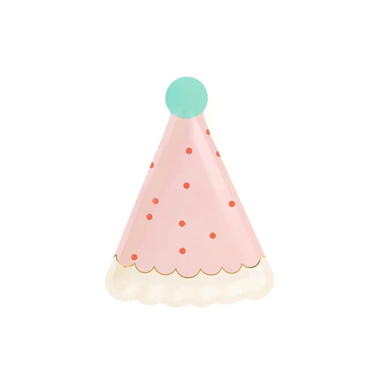 Pink Birthday Hat Shaped Plate