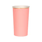 Neon Coral Highball Cups