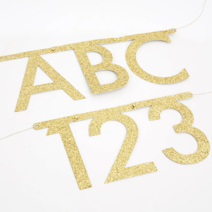 Gold Glitter Letter Garland Kit