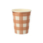 Burnt Orange Gingham Cups
