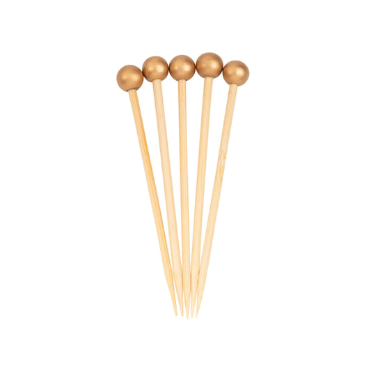 Gold 3.5 Inch Wood Party Pick/ 40 PK